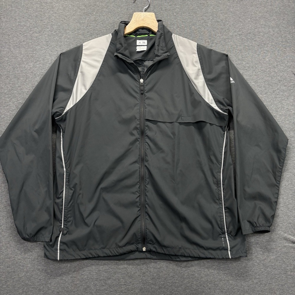 adidas climaproof Jacket Mens XL Black Full Zip Windbreaker Lightweight Workwear